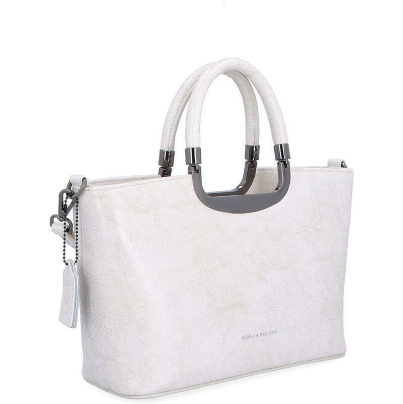 Kožená kabelka do ruky Noelia Bolger biela NB 0095 OW 64020234
