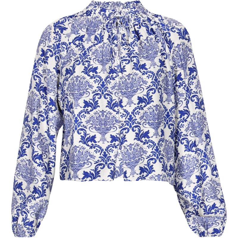 DreiMaster Vintage Blúzka Vintage modrá / tmavomodrá / biela 65877178