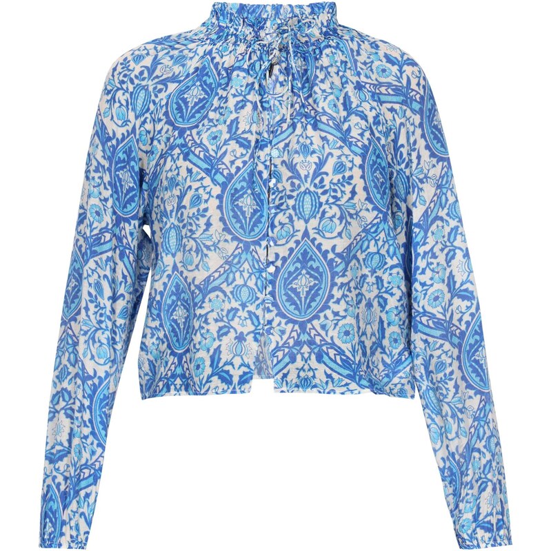 DreiMaster Vintage Blúzka Vintage modrá / nebesky modrá / šedobiela 65877187