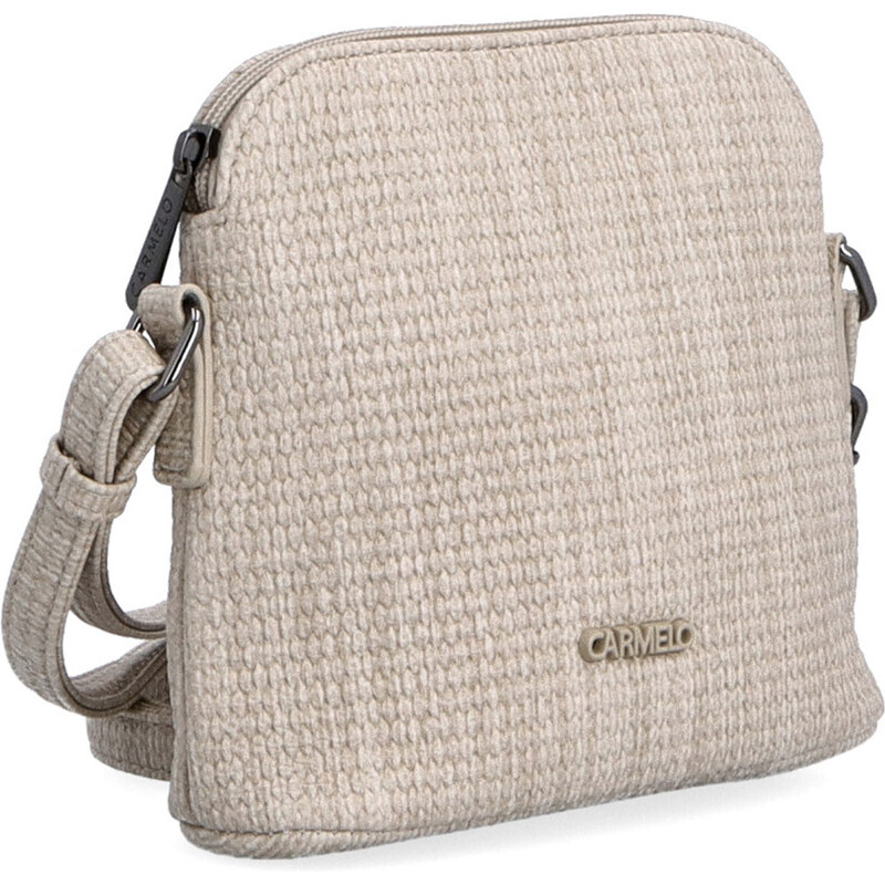 Kabelka zo syntetickej kože crossbody Carmelo béžová 4340 BE 64020583