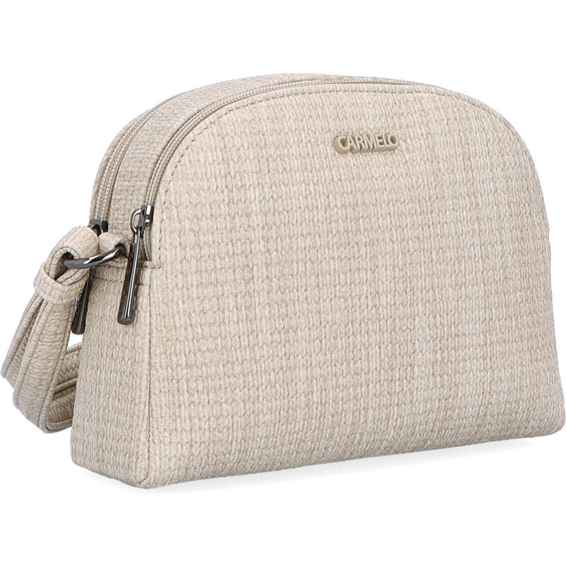 Kabelka zo syntetickej kože crossbody Carmelo béžová 4336 BE 64020592