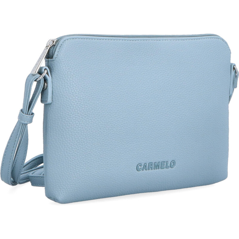 Kabelka zo syntetickej kože crossbody Carmelo modrá 4333 SM 64020596
