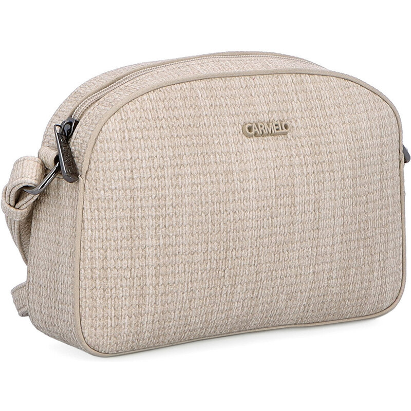 Kabelka zo syntetickej kože crossbody Carmelo béžová 4335 BE 64020594