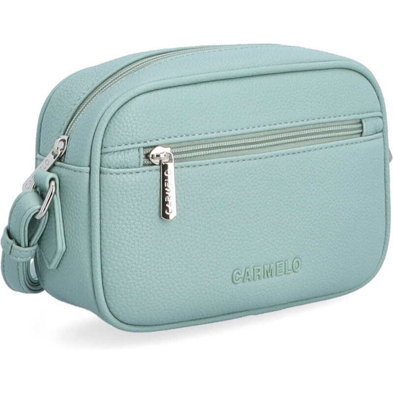 Kabelka zo syntetickej kože crossbody Carmelo zelená 4329 SZE 64020606