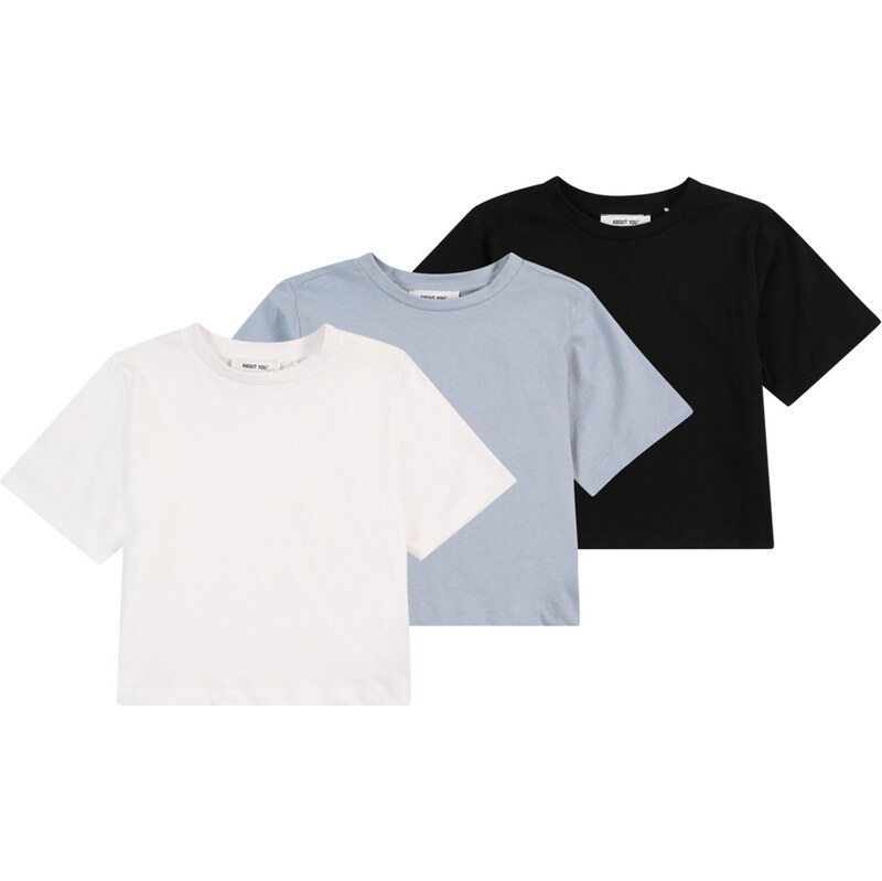 ABOUT YOU Tričko svetlomodrá / čierna / biela 66056915