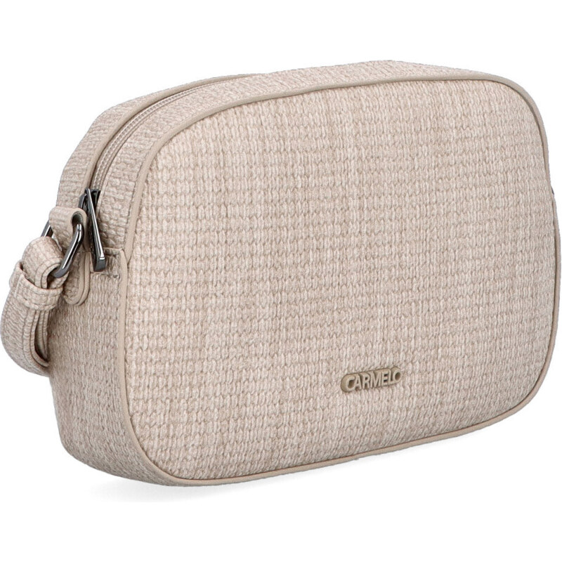 Kabelka zo syntetickej kože crossbody Carmelo béžová 4334 BE 64020894