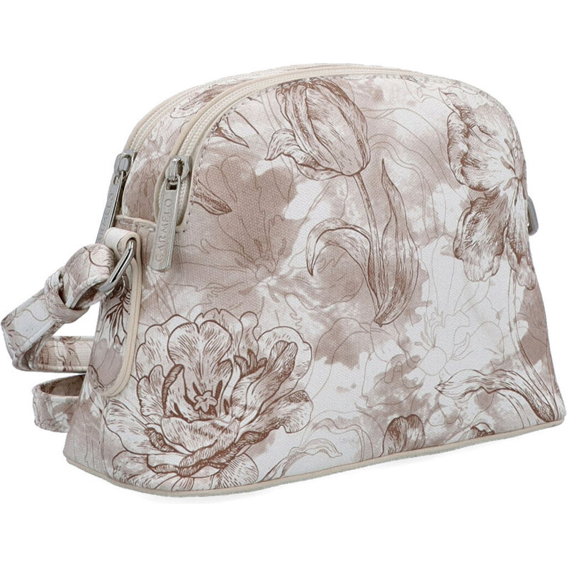 Kabelka zo syntetickej kože crossbody Carmelo béžová 4343 BE 64020893