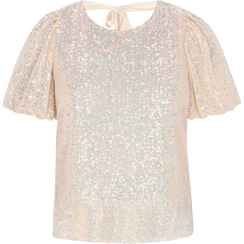 faina Blúzka Fashion Look béžová / strieborná 65809706