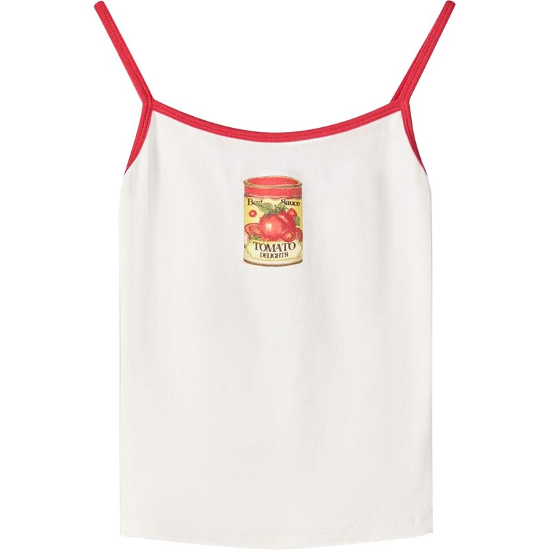 Bershka Top žltá / červená / biela 66008189