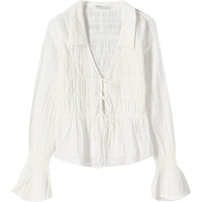 Bershka Blúzka biela 65880205