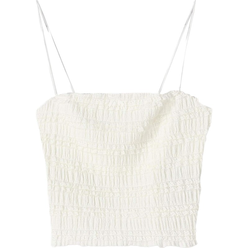 Bershka Top šedobiela 65880217