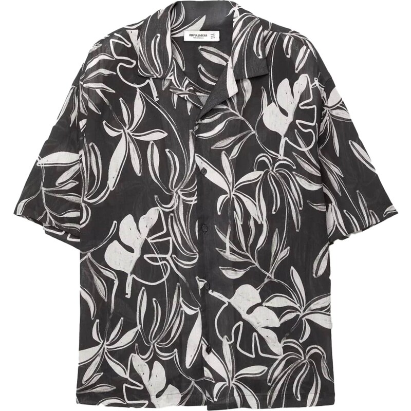 Pull&Bear Košeľa čierna / biela 65880536