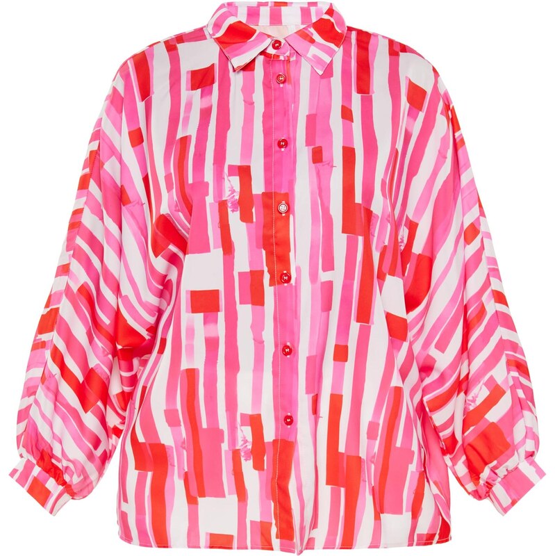 Usha Blúzka Fashion Look ružová / ružová / jasne červená / biela 66140784