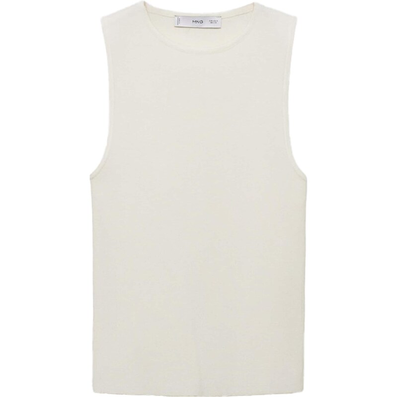 MANGO Vyšívaný top HERNAN svetlobéžová 65138407