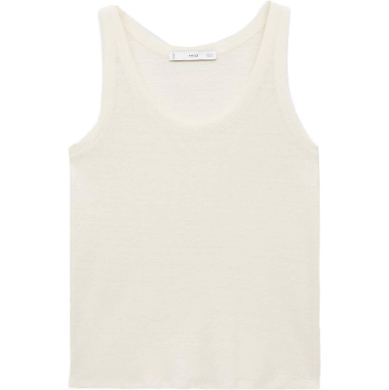 MANGO Vyšívaný top LINI nebielená 65880614