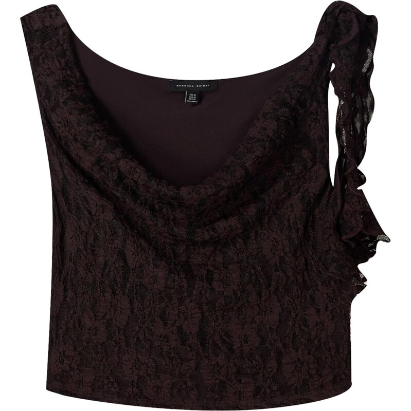 Bershka Top hnedá 65880650