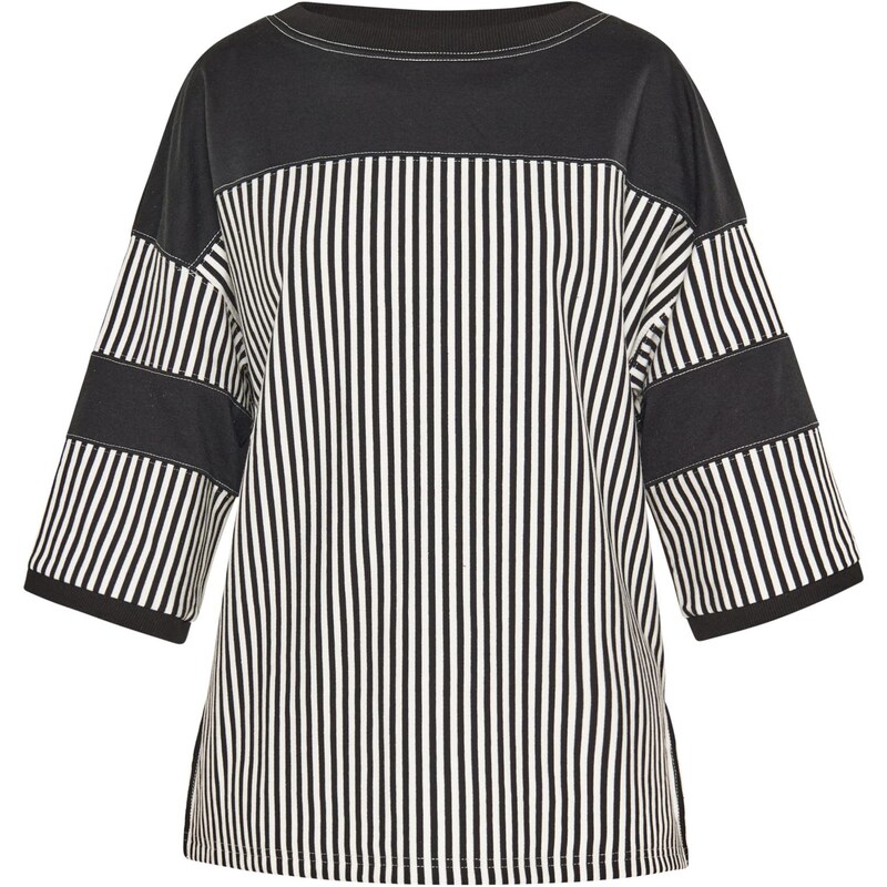 Usha Tričko Fashion Look čierna / biela 66140739