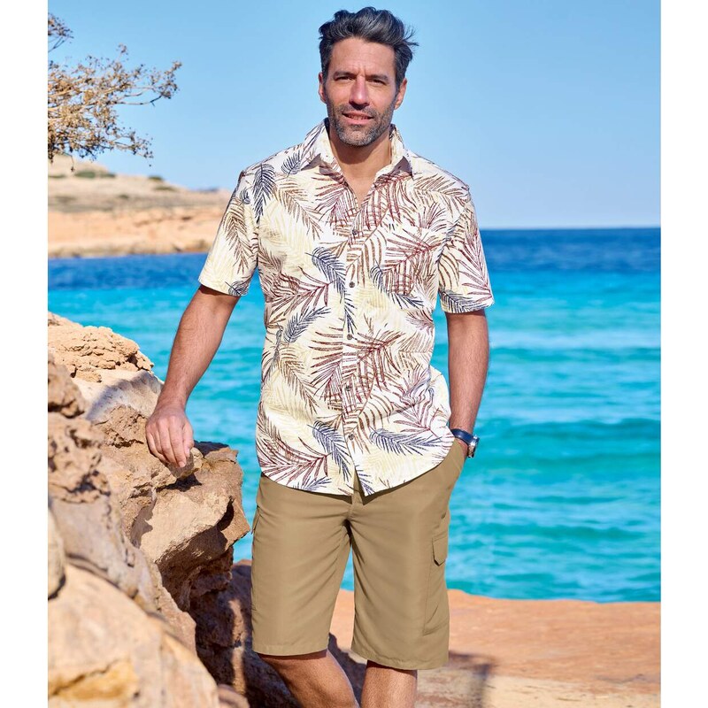 Kapsáčové bermudy z mikrovlákna Atlas For Men Hnedá 64028075