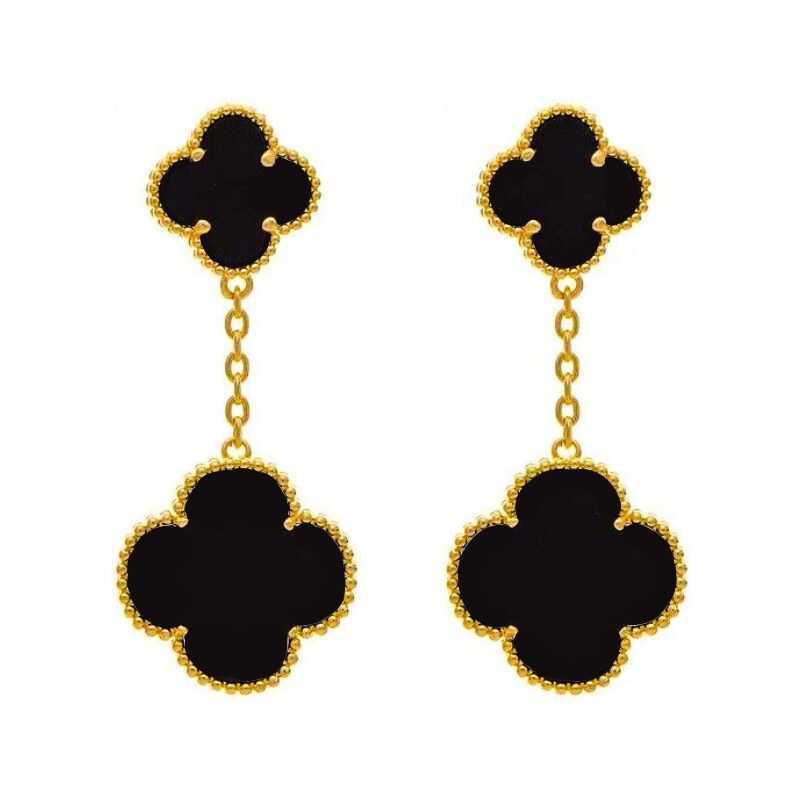 MAJYA Strieborné náušnice LUCKY MIJA black pozlátené 11834 64810859