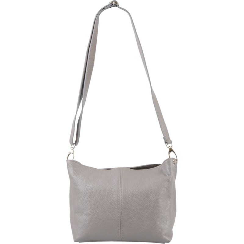 Sivá kožená talianska crossbody kabelka Batilda Grigia Scura 854911