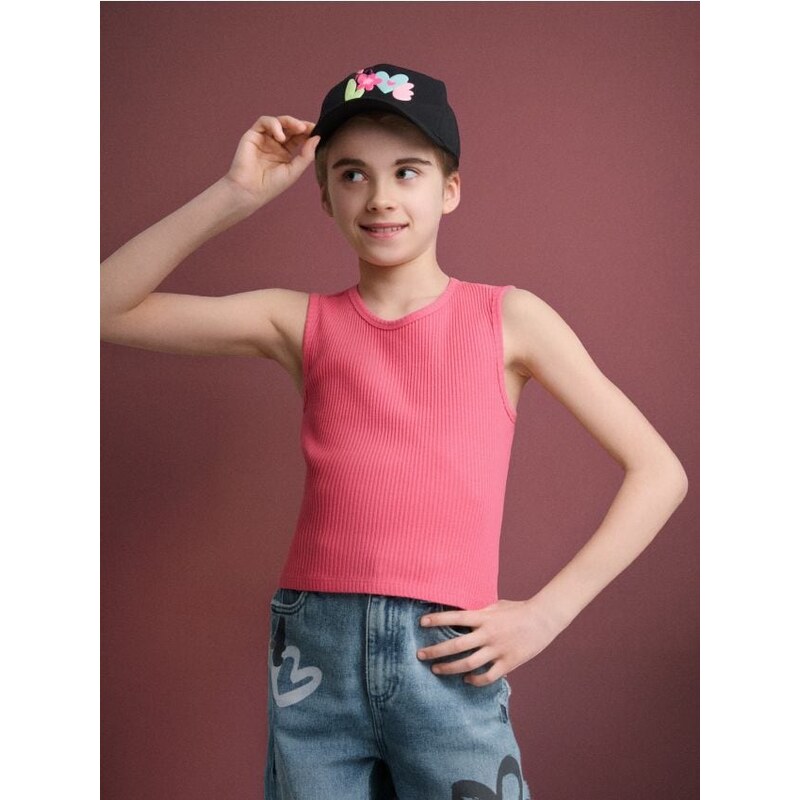 Sinsay - Tričko s krátkym rukávom - ibišteková 65754948