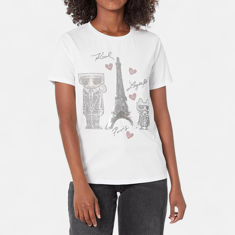 Dámské bílé triko Karl Lagerfeld 56249 64029634