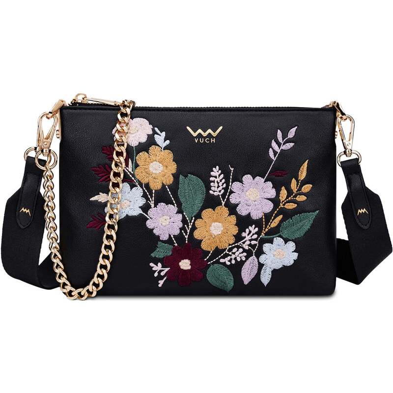 Vuch Dámska crossbody kabelka Lylann Flowers Black 66585077
