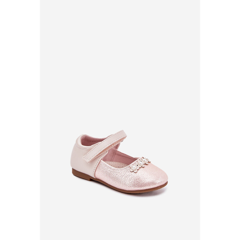 EVENTO Detské Baleríny Na Suchý Zips S Kvetmi Ružové Nikione 64694878