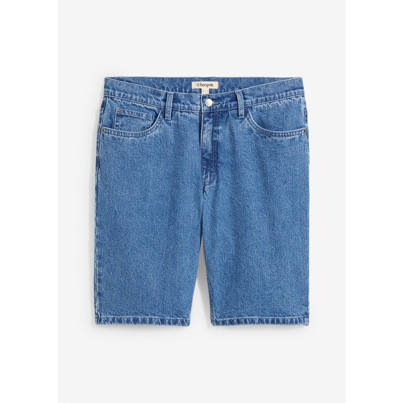 bonprix Džínsové bermudy, strečové, Relaxed Fit, farba modrá 64039493
