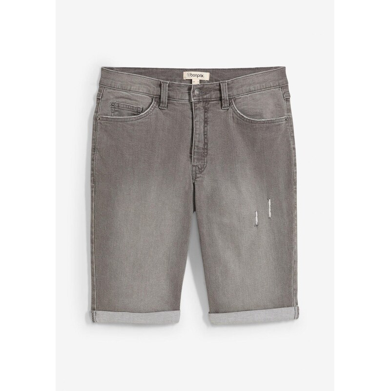 bonprix Džínsové bermudy, strečové, s vyhnutým zakončením, Regular Fit 64039506