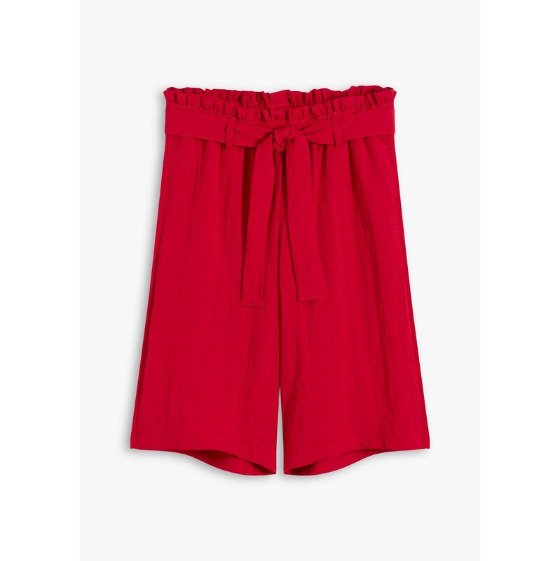 bonprix Bermudy z padavého viskózového mixu, farba červená 64039557