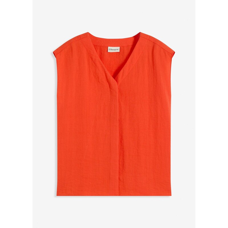 bonprix Blúzkový top z ľahkého viskózového materiálu, farba červená 64039551