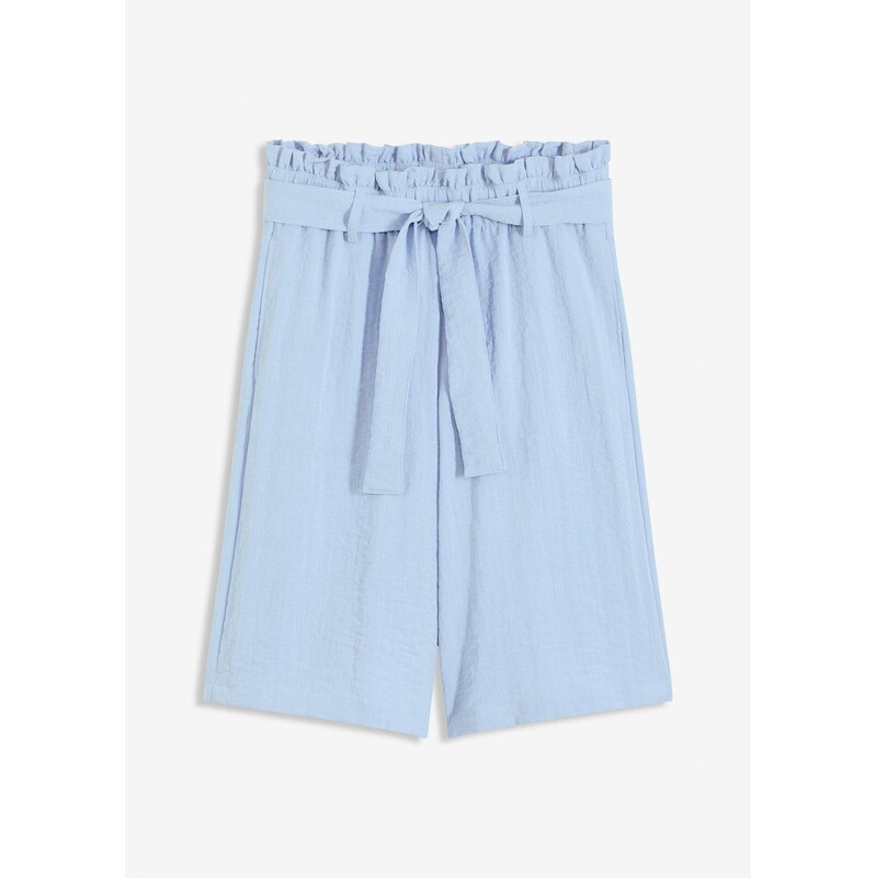 bonprix Bermudy z padavého viskózového mixu, farba modrá 64039556