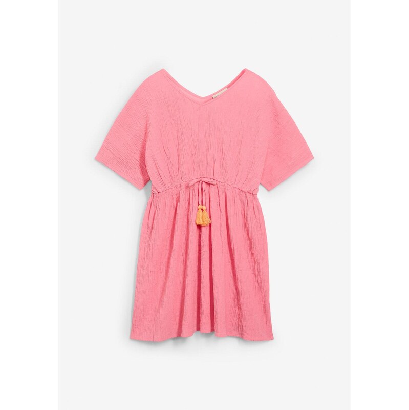 bonprix Kaftanové šaty zo štruktúrovanej kvality, farba ružová 64039559