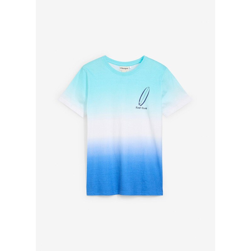 bonprix Tričko s farebným prelivom z bio bavlny, farba modrá 64039588
