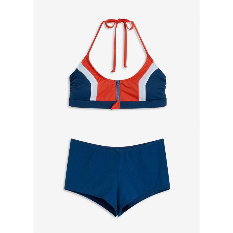 bonprix Bikiny Neckholder so zapínaním na zips (2-dielne), farba modrá 64039594