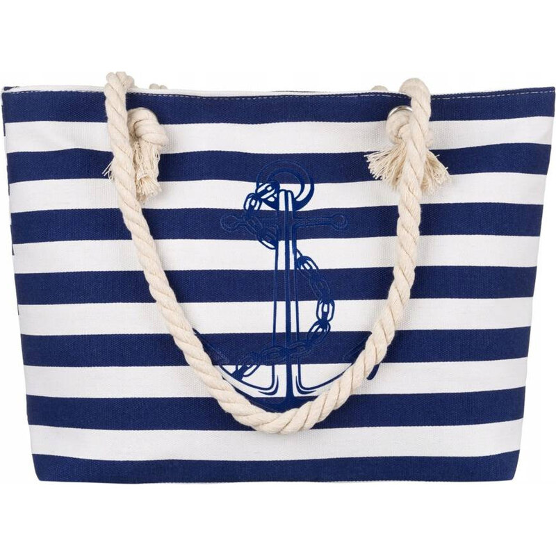 BASIC Modro-biela dámska pruhovaná plážová taška [DH] 304 44444987