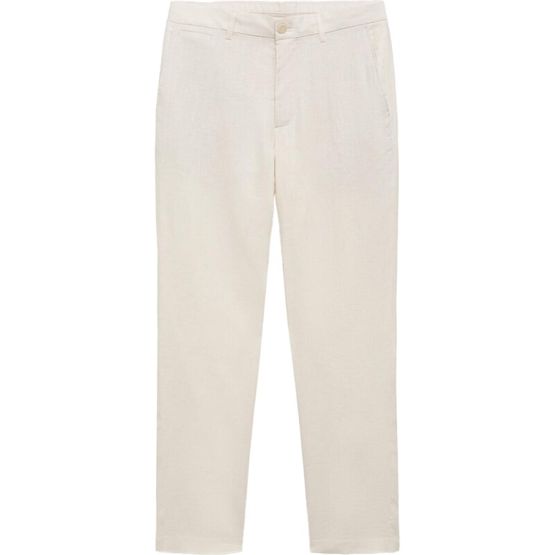 MANGO MAN Nohavice Oyster šedobiela 64045467