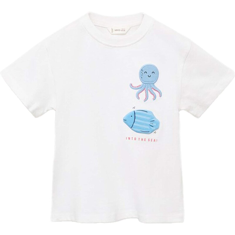 MANGO KIDS Tričko PULPO azúrová / čierna / biela 64045474