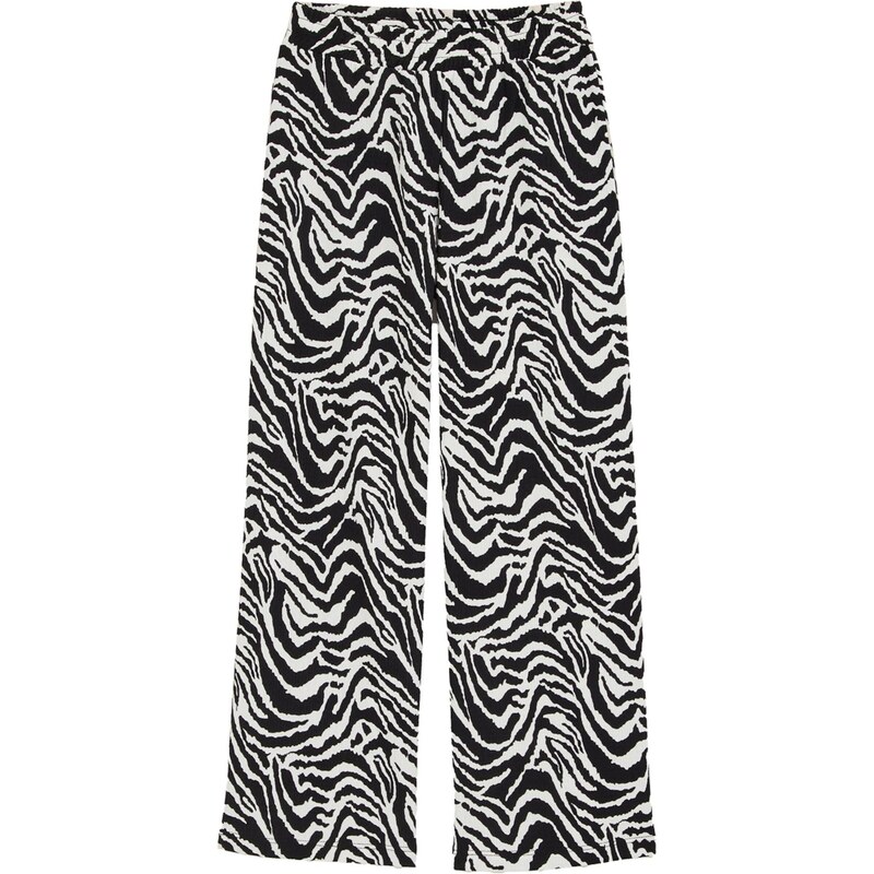 WE Fashion Nohavice čierna / biela 65880844