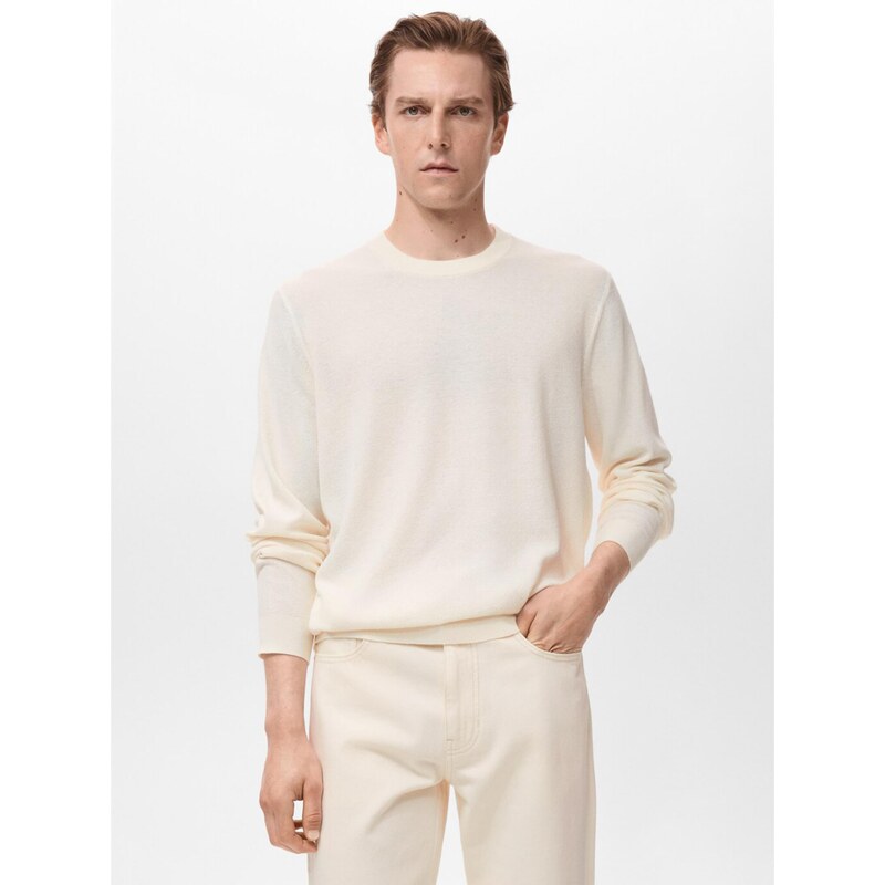 MANGO MAN Sveter AVENA svetlobéžová 64045520