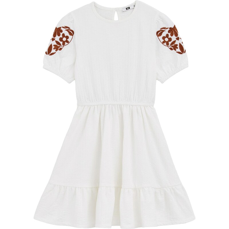 WE Fashion Šaty karmínovo červená / prírodná biela 64045736