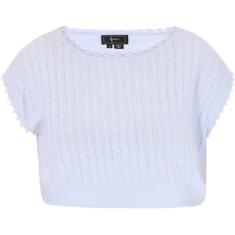 faina Vyšívaný top Fashion Look svetlomodrá 65876488
