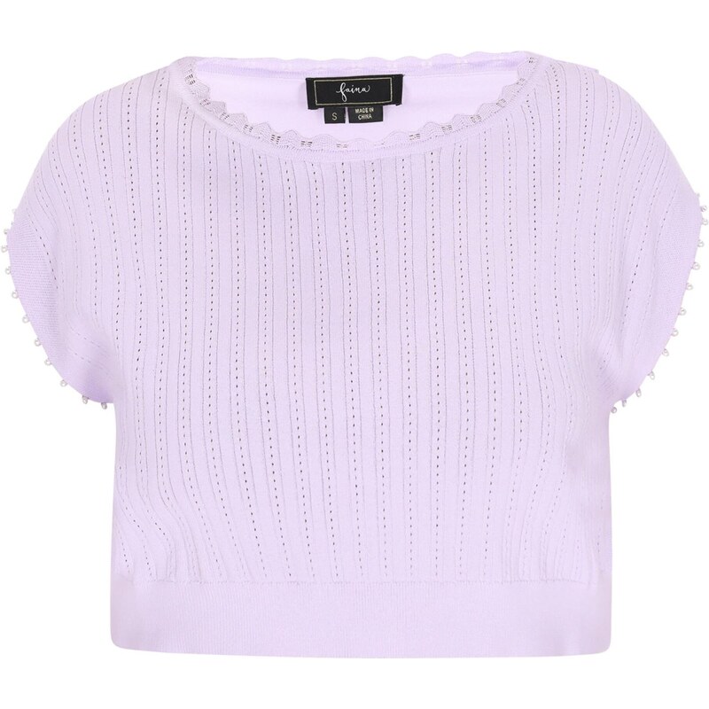 faina Vyšívaný top levanduľová 65876491