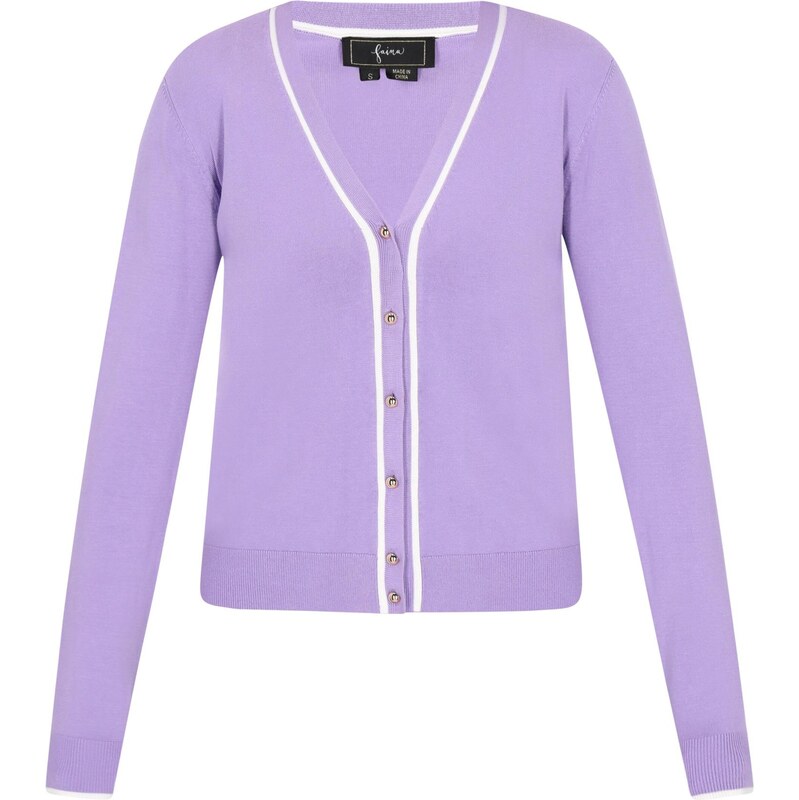 faina Kardigán levanduľová / biela 65876572