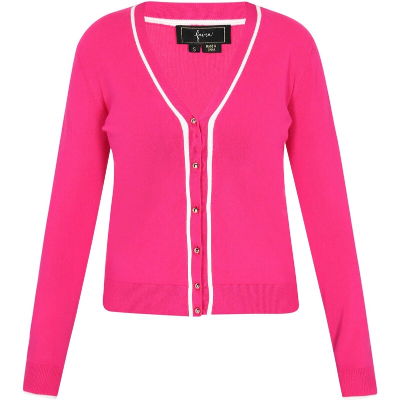 faina Kardigán fuksia / biela 65876588