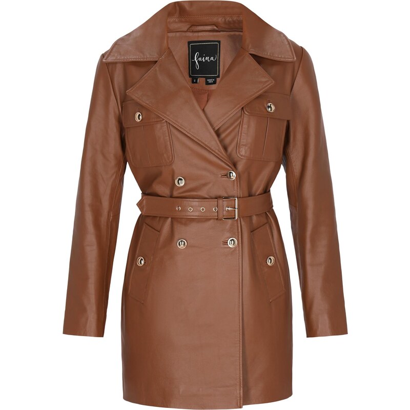 faina Prechodný kabát hnedá 65649502