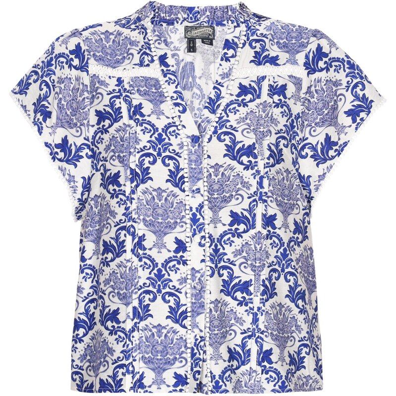 DreiMaster Vintage Blúzka tmavomodrá / biela 65877184