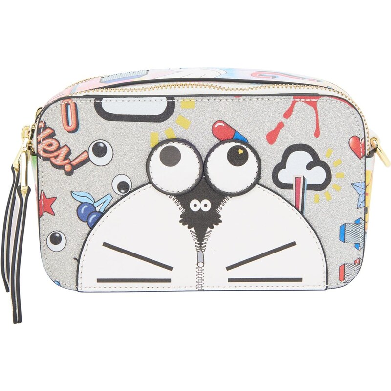 MYMO Taška cez rameno Pop Eyetheme malinová / čierna / strieborná / 64045393