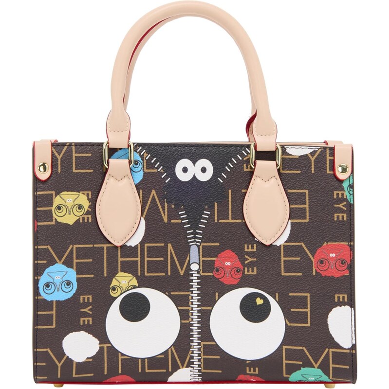 MYMO Kabelka Pop Eyetheme nebesky modrá / tmavohnedá / červená / biela 65979624